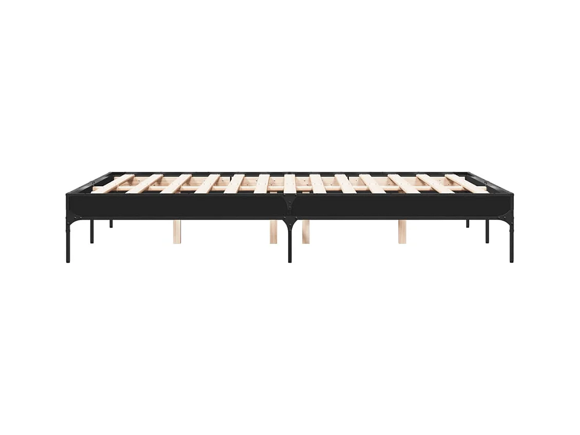Cadre de lit sans matelas noir 140x190 cm