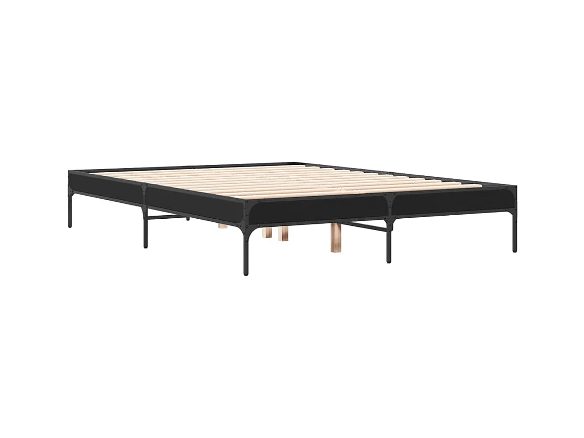 Cadre de lit sans matelas noir 140x190 cm