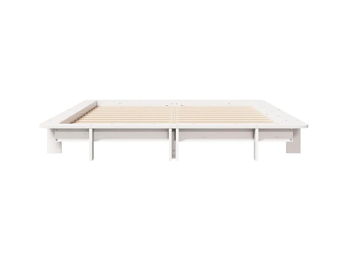Cadre de lit sans matelas blanc 120x200 cm bois de pin massif