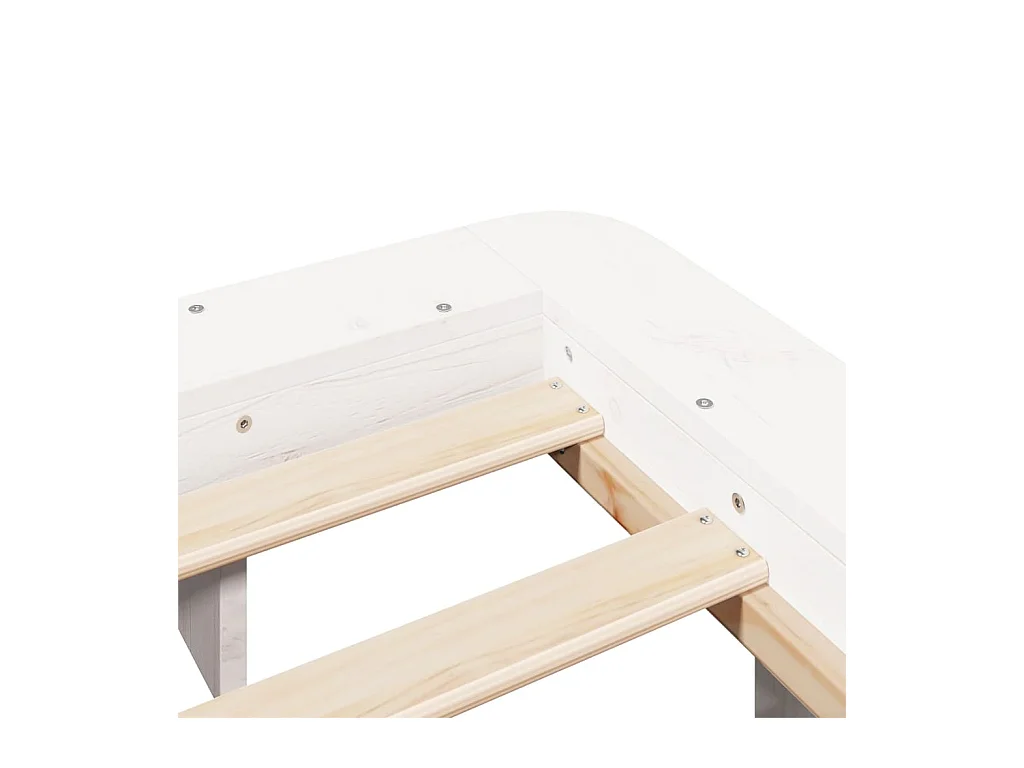 Cadre de lit sans matelas blanc 120x200 cm bois de pin massif