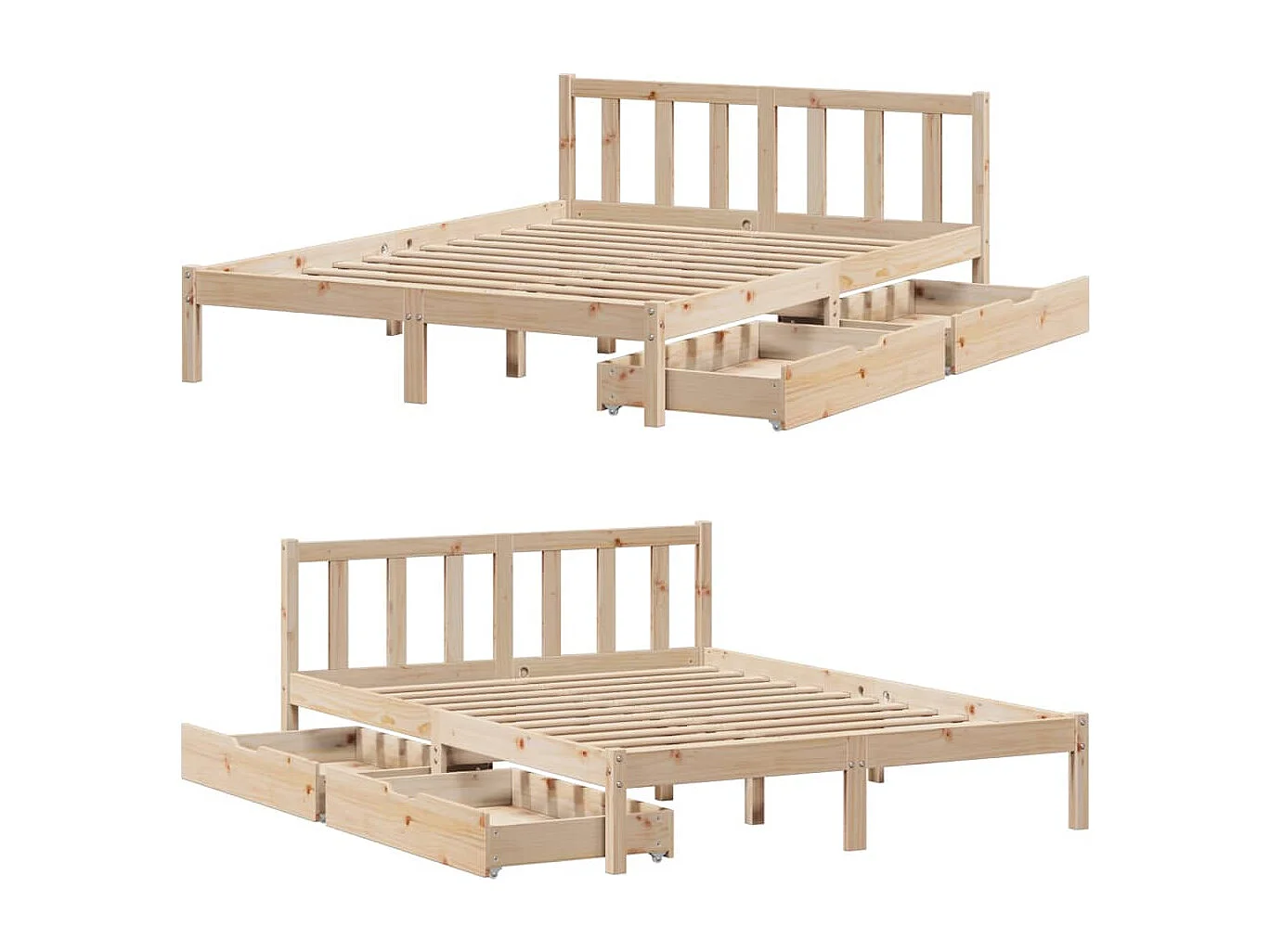 Cadre de lit sans matelas 140x190 cm bois de pin massif