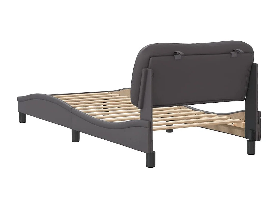 Cadre de lit sans matelas gris 90x200 cm similicuir