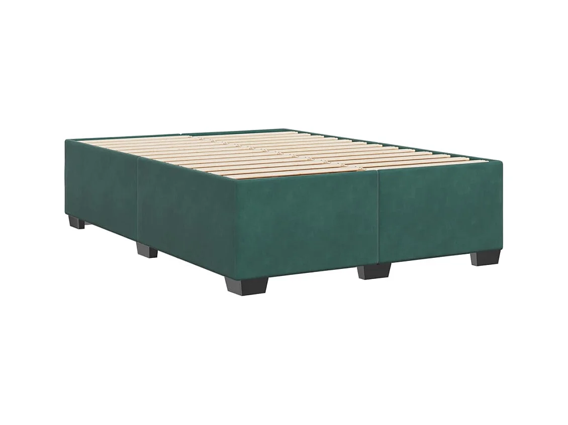 Cadre de lit sans matelas vert foncé 140x190 cm velours