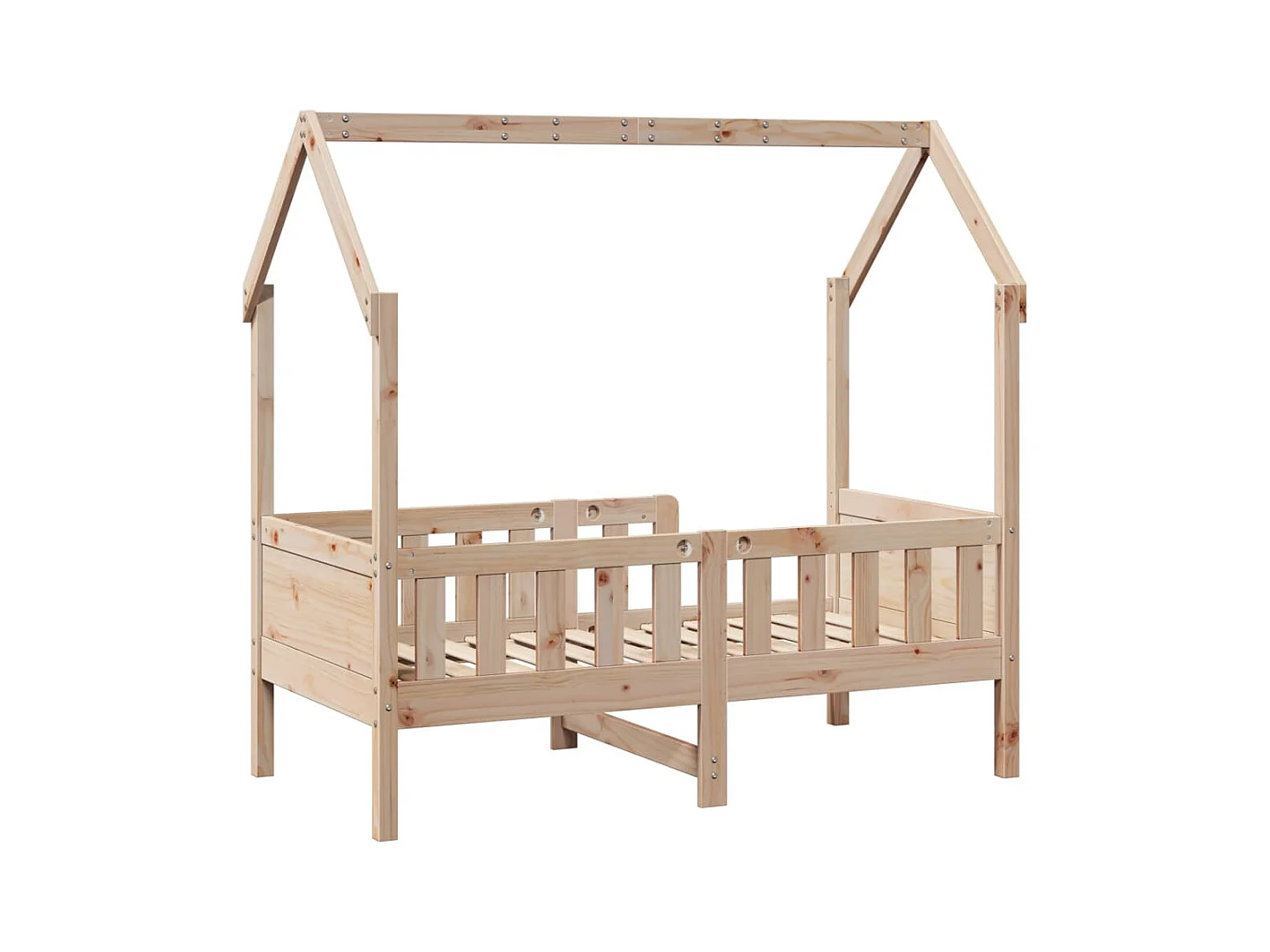 Cadre de lit d'enfants forme de maison sans matelas pin