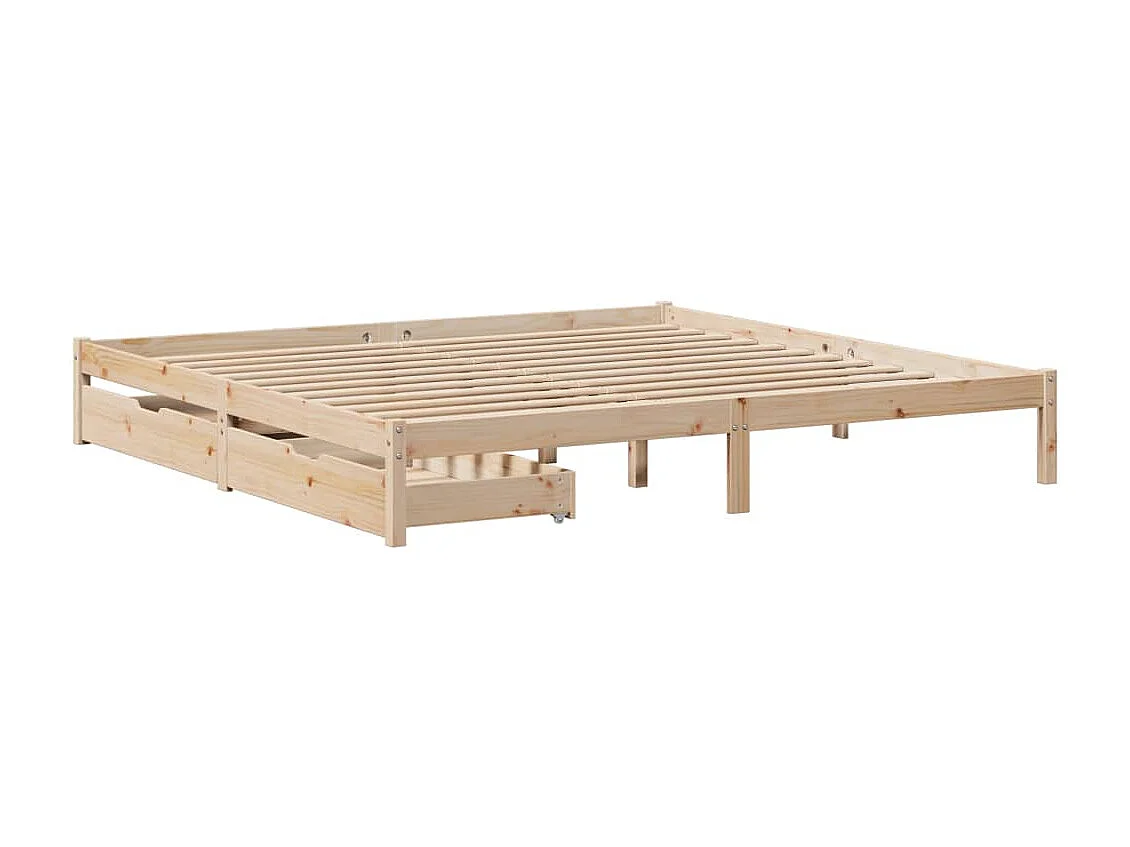 Cadre de lit sans matelas 180x200 cm bois massif de pin