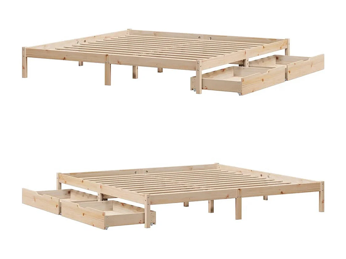 Cadre de lit sans matelas 180x200 cm bois massif de pin
