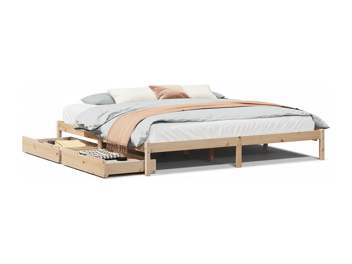 Cadre de lit sans matelas 180x200 cm bois massif de pin