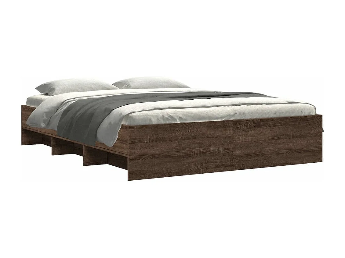 Estrutura de cama s/ colchão deriv. madeira carvalho castanho