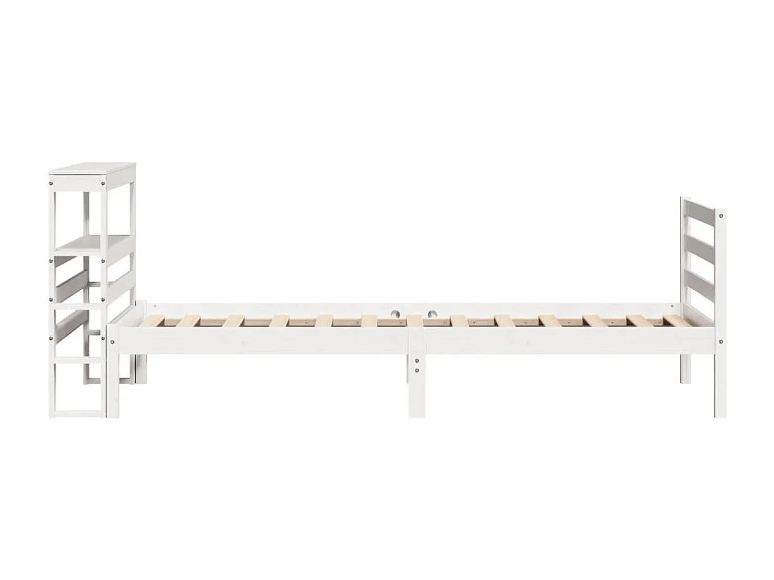 Estructura de cama sin colchón madera maciza blanca 75x190 cm