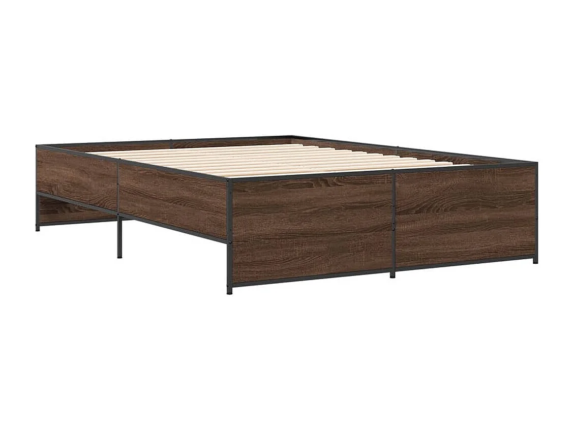 Cadre de lit sans matelas chêne marron 120x190 cm