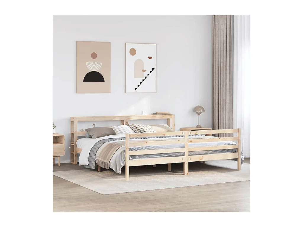Cama sem colchão 180x200 cm madeira de pinho maciça