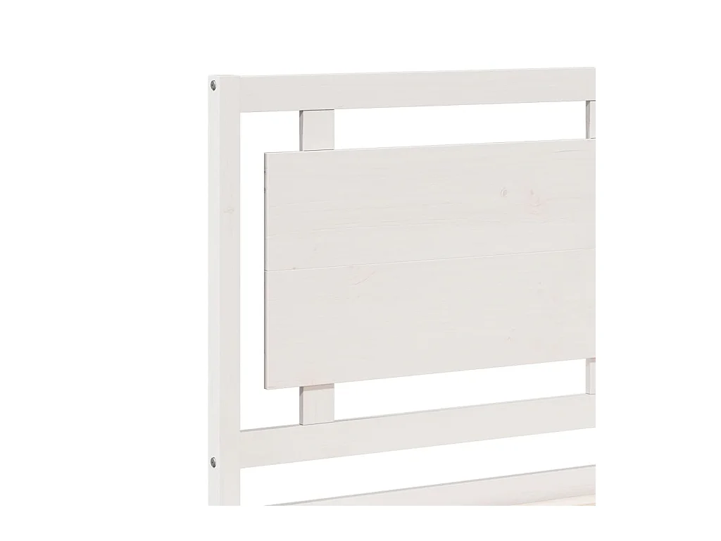 Cama extralarga sin colchón madera maciza blanca 140x210 cm