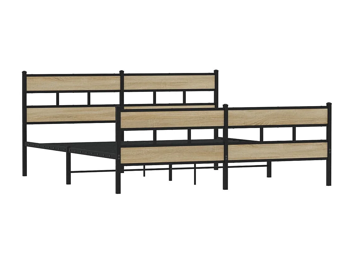 Estructura de cama sin colchón metal roble Sonoma 180x200 cm