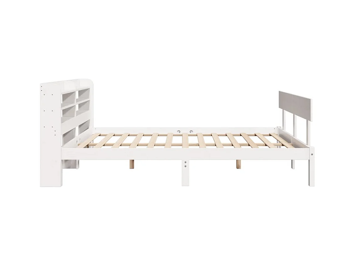 Bedframe zonder matras massief grenenhout wit 120x200 cm