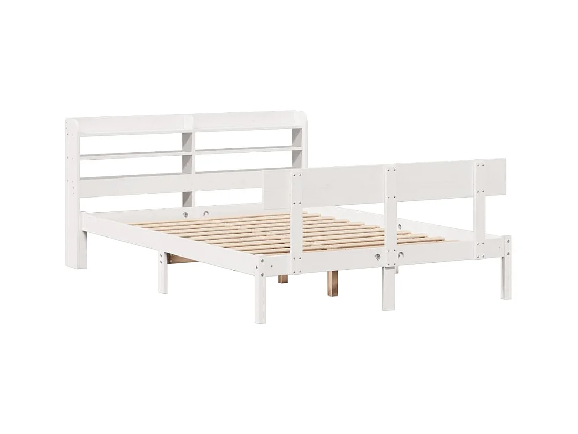Bedframe zonder matras massief grenenhout wit 120x200 cm