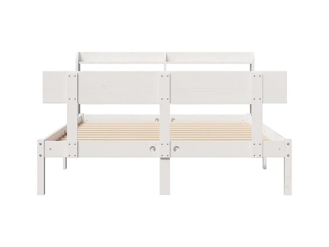 Bedframe zonder matras massief grenenhout wit 120x200 cm
