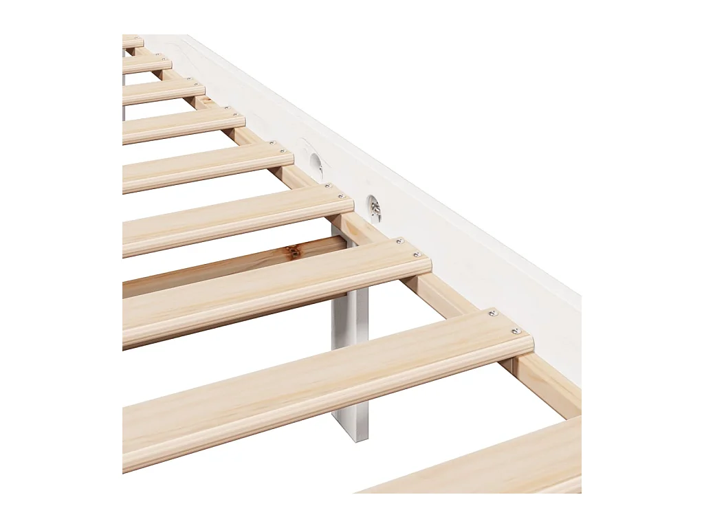 Bedframe zonder matras massief grenenhout wit 120x200 cm