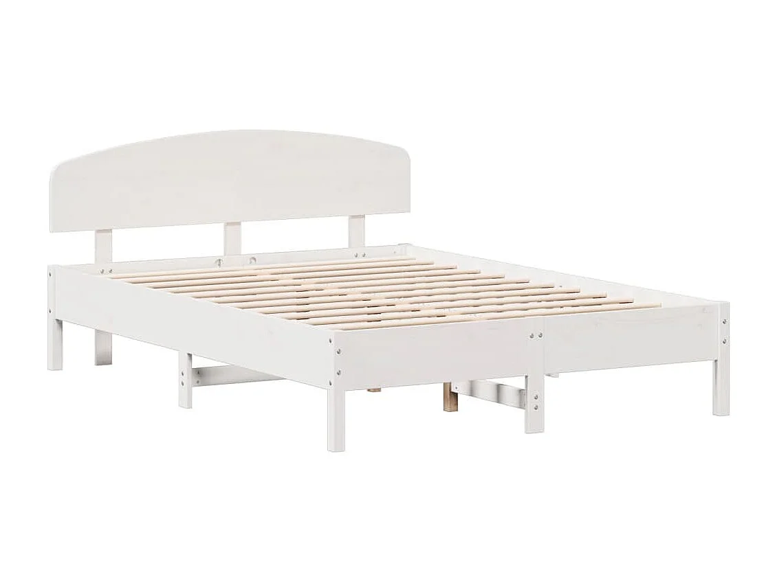 Estructura de cama sin colchón madera de pino blanca 150x200 cm