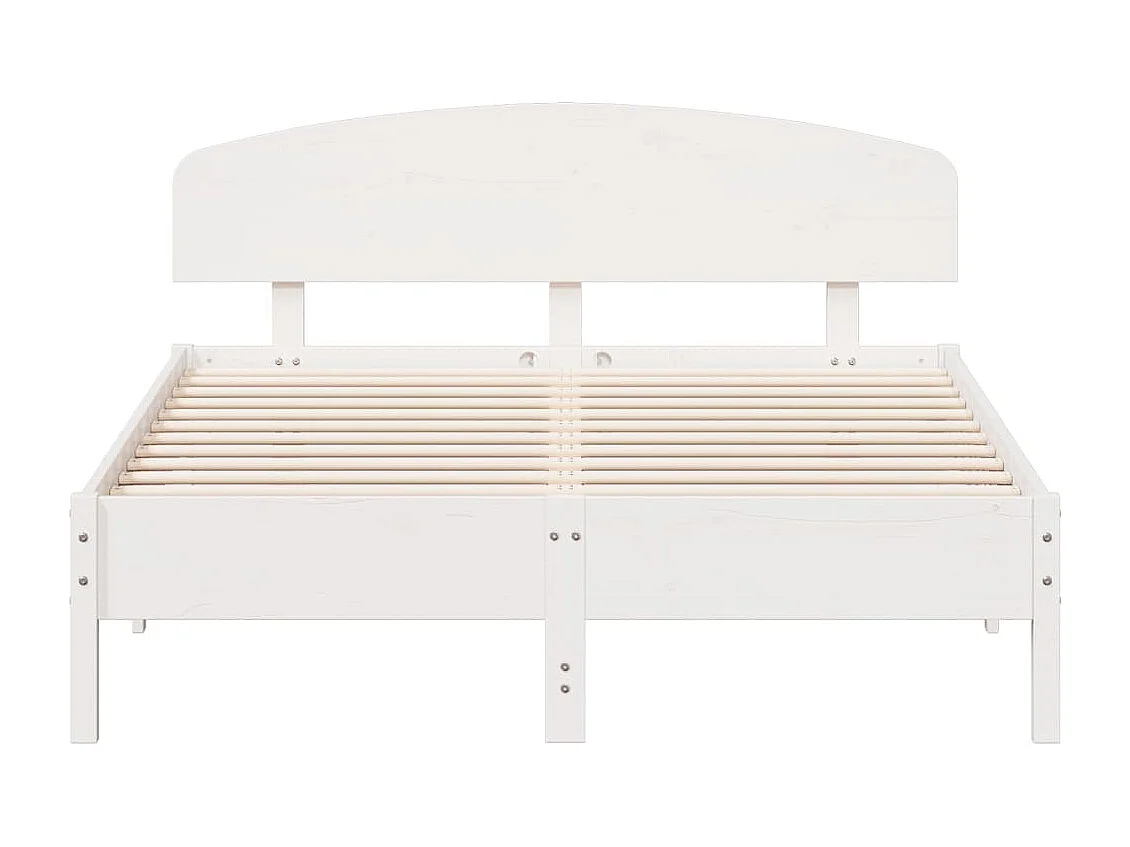 Estructura de cama sin colchón madera de pino blanca 150x200 cm