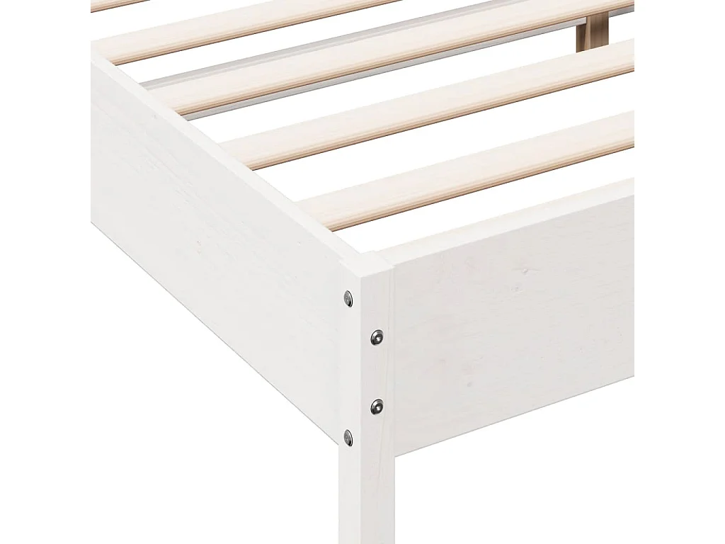Estructura de cama sin colchón madera de pino blanca 150x200 cm