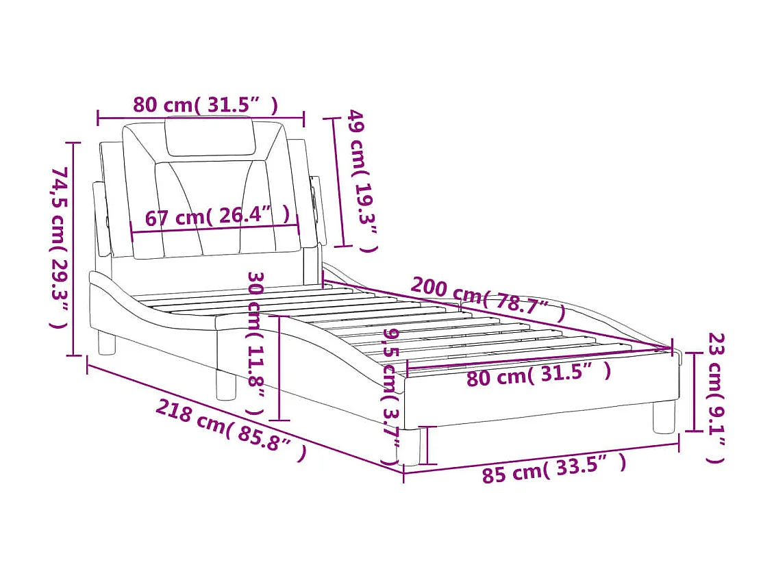 Giroletto senza Materasso Bianco 100x200 cm Legno Massello Pino