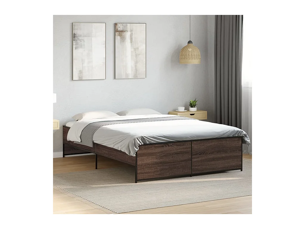 Cadre de lit sans matelas chêne marron 120x200 cm