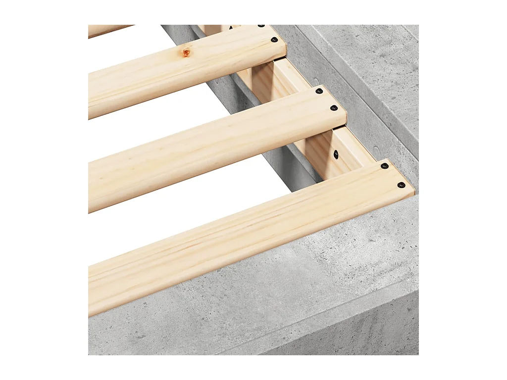 Cadre de lit sans matelas gris béton 200x200 cm