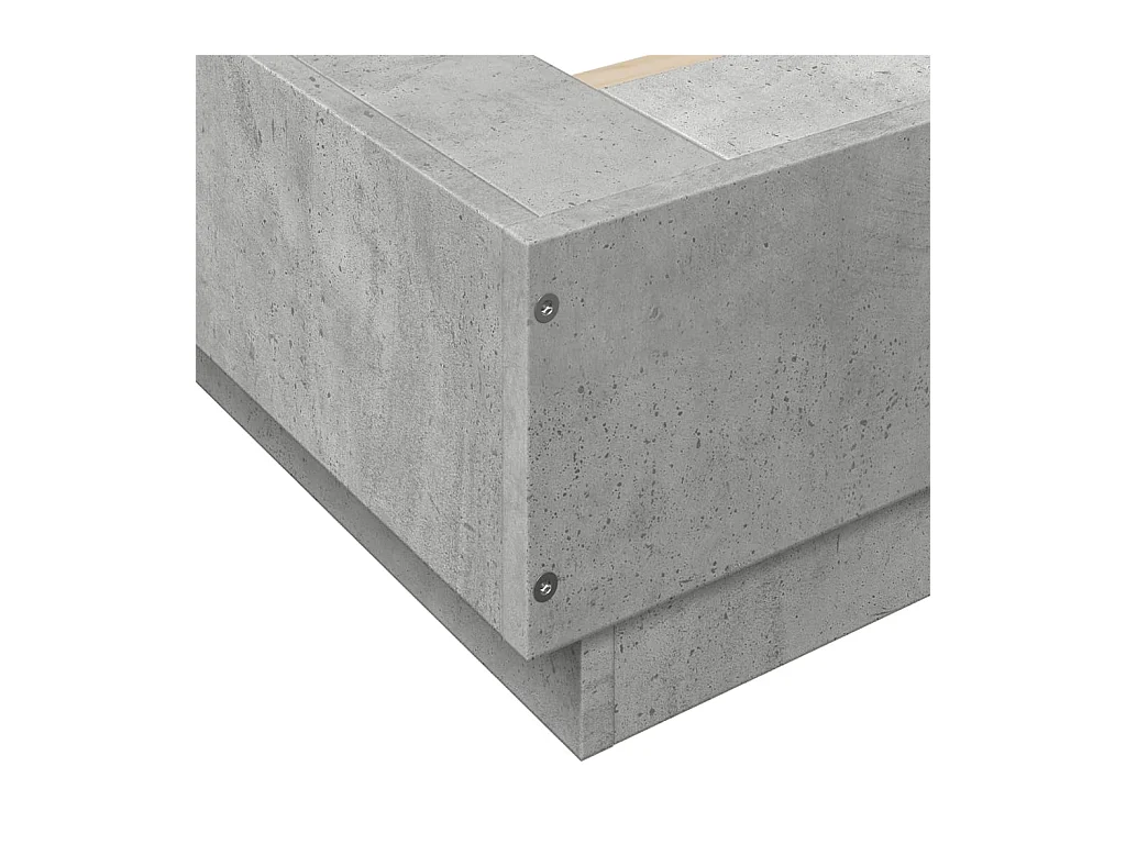Cadre de lit sans matelas gris béton 200x200 cm