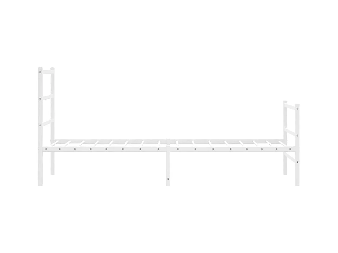 Bedframe met hoofd- en voeteneinde metaal wit 75x190 cm