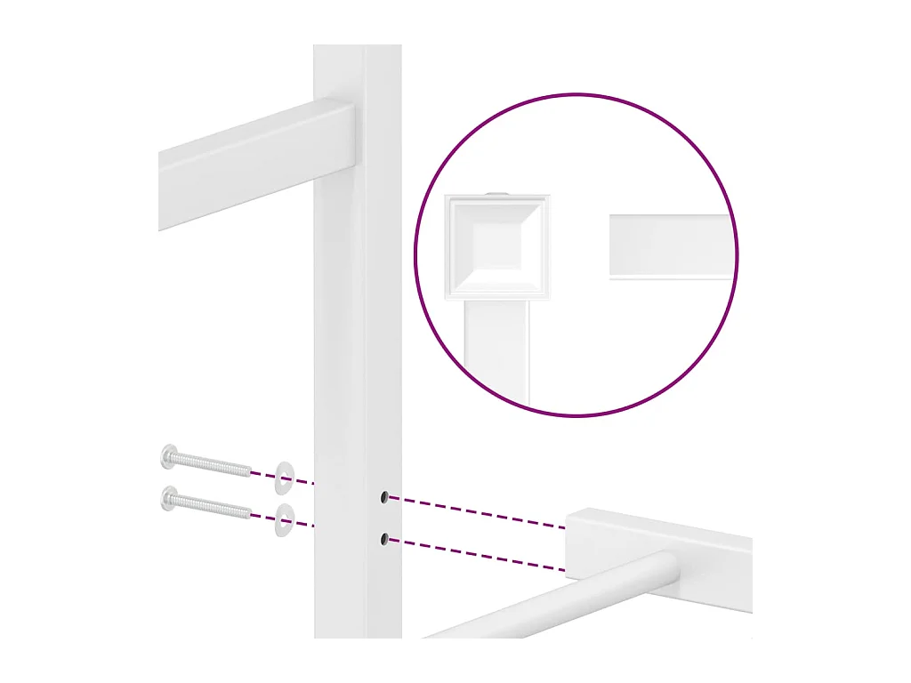 Bedframe met hoofd- en voeteneinde metaal wit 75x190 cm