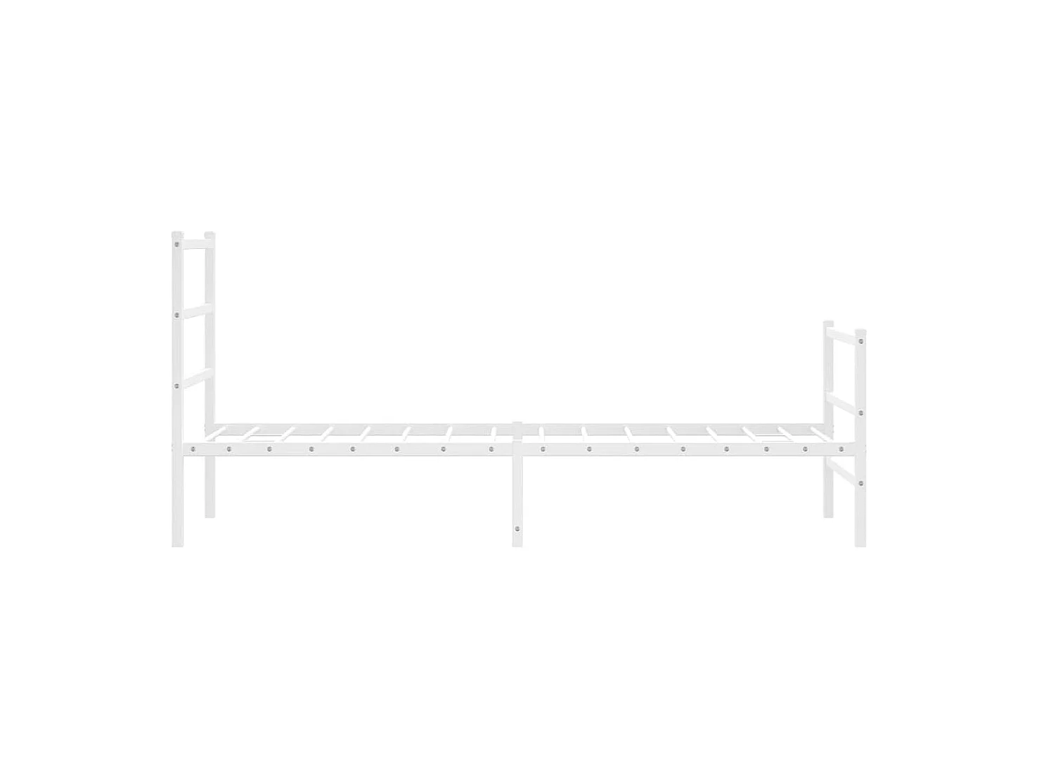 Bedframe met hoofd- en voeteneinde metaal wit 75x190 cm