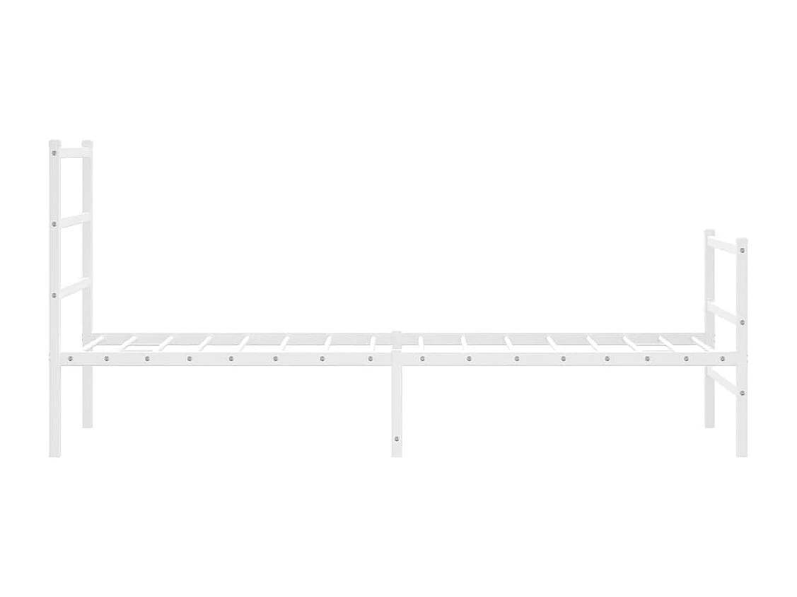 Bedframe met hoofd- en voeteneinde metaal wit 75x190 cm