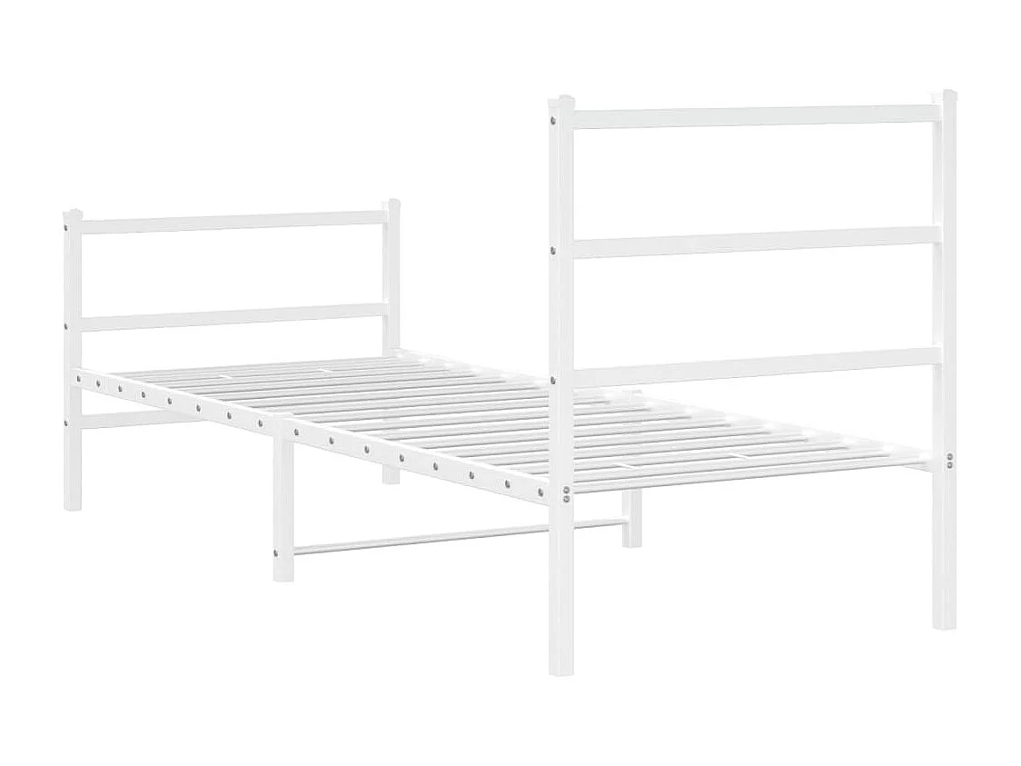 Bedframe met hoofd- en voeteneinde metaal wit 75x190 cm