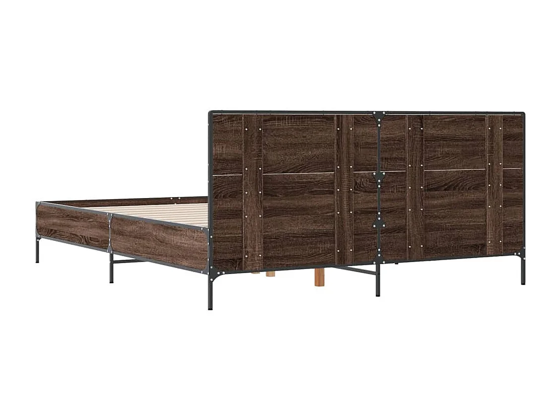 Cadre de lit sans matelas chêne marron 135x190 cm