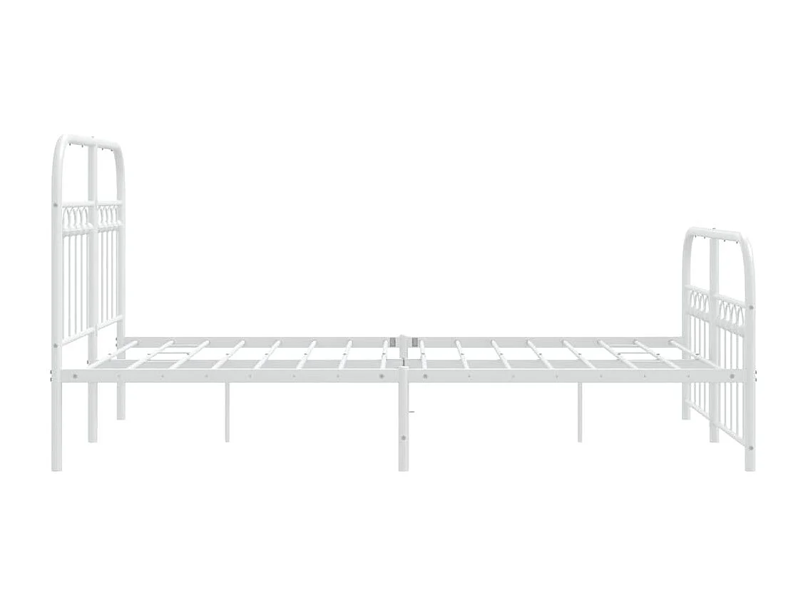 Bedframe met hoofd- en voeteneinde metaal wit 120 x 190 cm