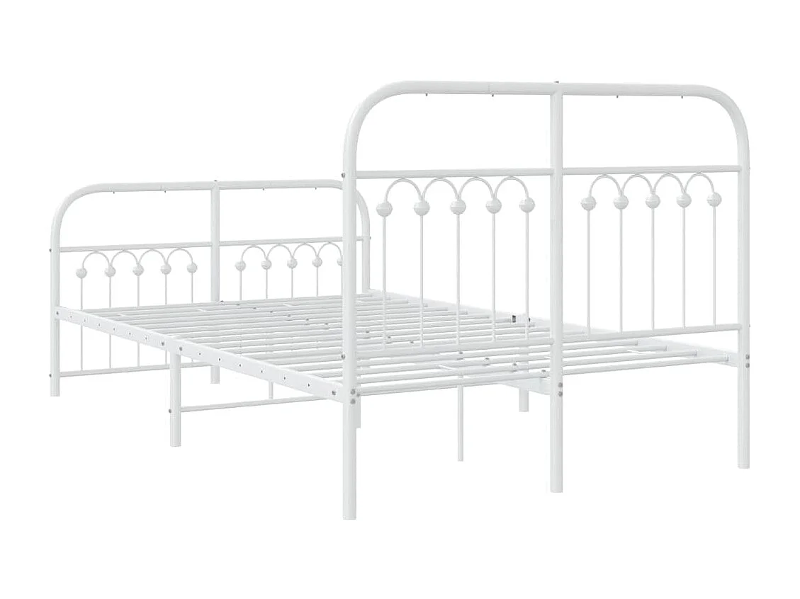 Bedframe met hoofd- en voeteneinde metaal wit 120 x 190 cm