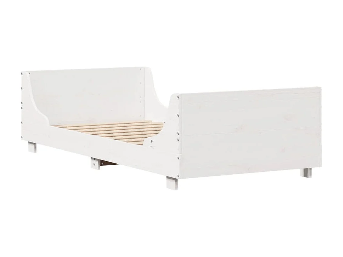 Cadre de lit sans matelas blanc 90x190 cm bois de pin massif