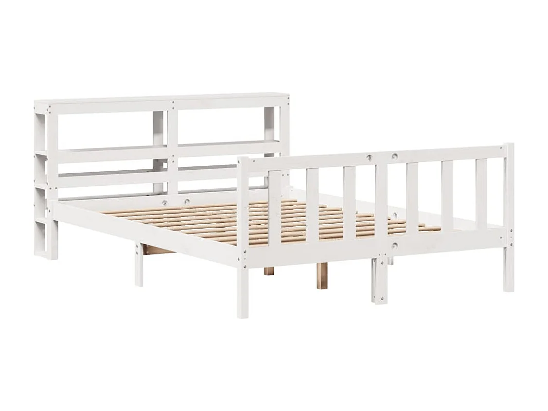 Cadre de lit sans matelas blanc 160x200 cm bois de pin massif