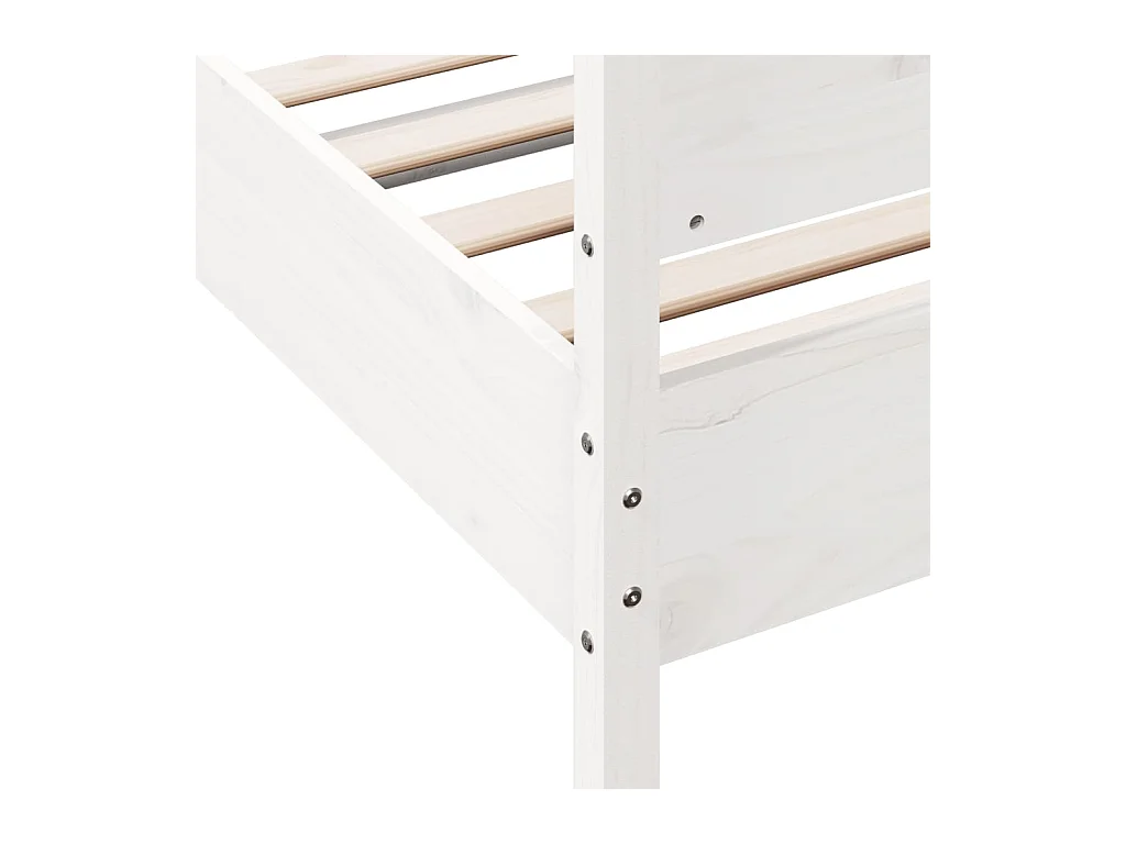 Cadre de lit sans matelas blanc 90x190 cm bois de pin massif