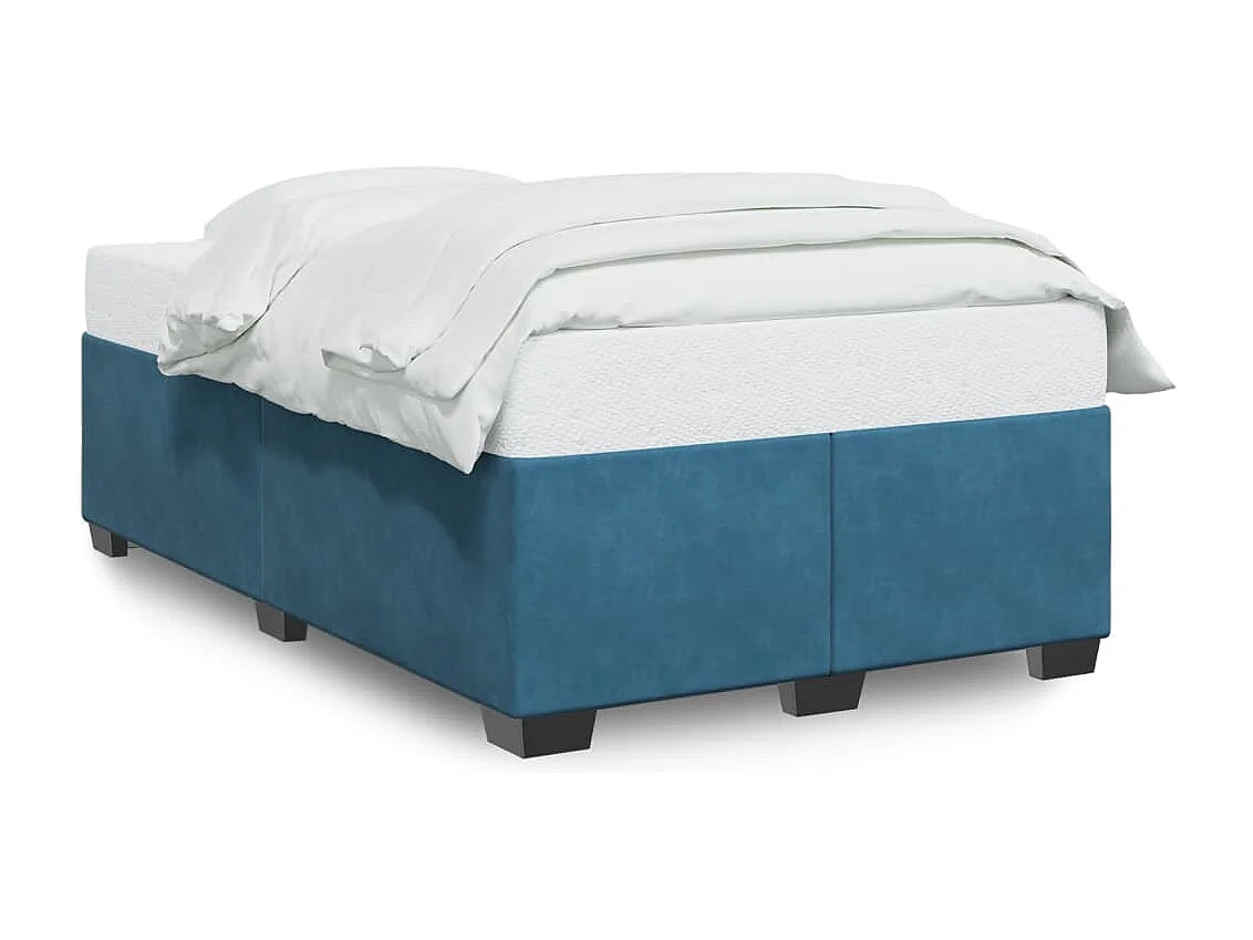 Cadre de lit sans matelas bleu 120x190 cm velours