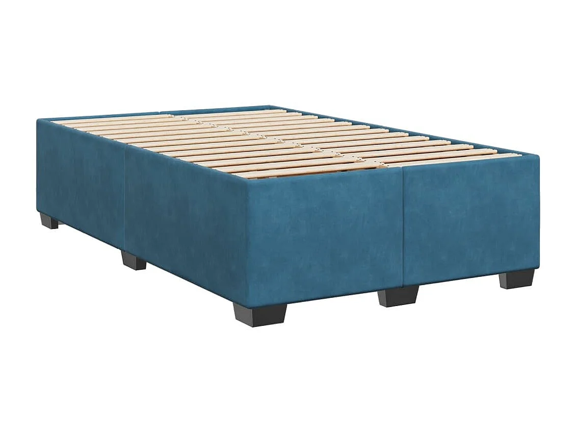 Cadre de lit sans matelas bleu 120x190 cm velours