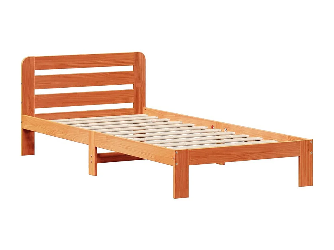 Cama sem colchão 90x200 cm pinho maciço castanho-mel