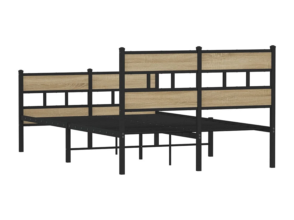 Cadre de lit en métal sans matelas chêne sonoma 120x200 cm