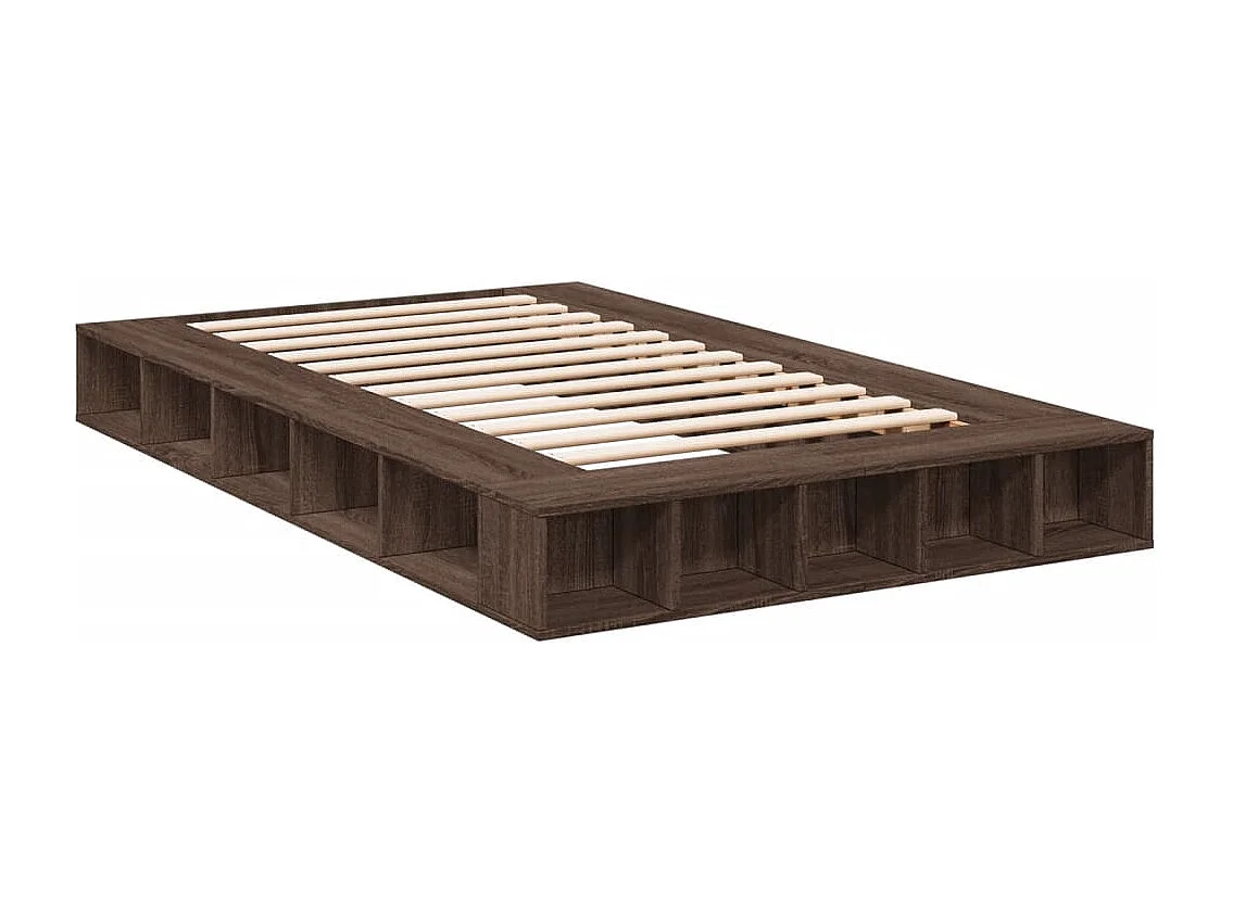 Estrutura de cama 135x190cm derivados madeira carvalho castanho