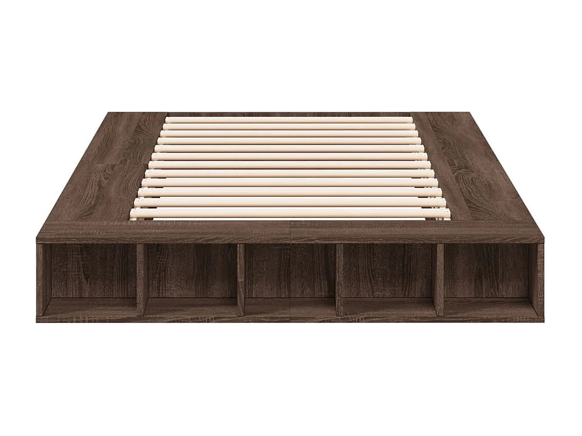 Estrutura de cama 135x190cm derivados madeira carvalho castanho
