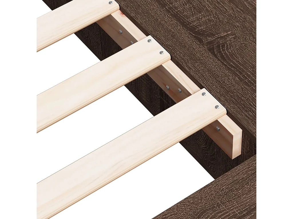 Estrutura de cama 135x190cm derivados madeira carvalho castanho