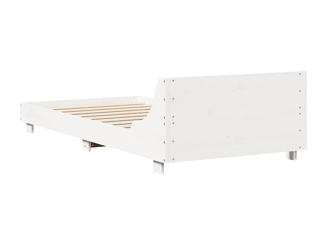 Cadre de lit sans matelas blanc 90x190 cm bois de pin massif
