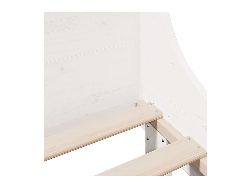 Letto senza Materasso Bianco 90x190 cm in Legno Massello Pino