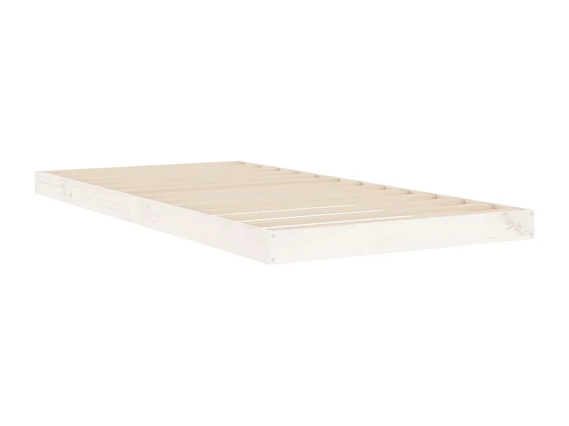 Cadre de lit sans matelas blanc 90x190 cm bois de pin massif