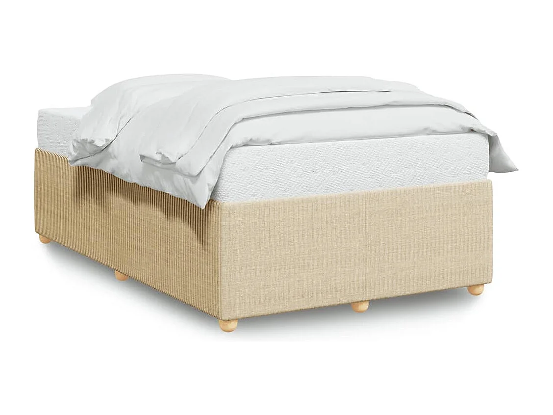 Cadre de lit sans matelas crème 120x190 cm tissu